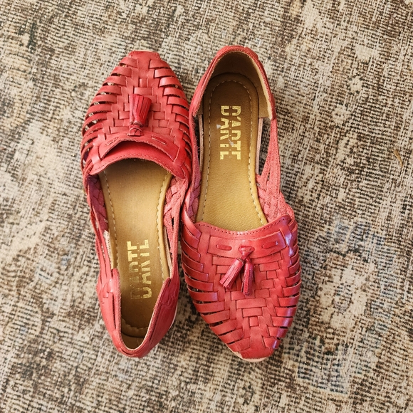 D'arte Red Woven Hurrache Sandals - Size 8.5 - Picture 1 of 5